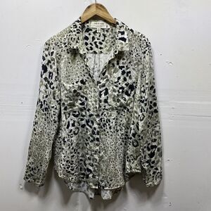 Anthropologie Cloth & Stone Leopard Print Button Down Shirt XL